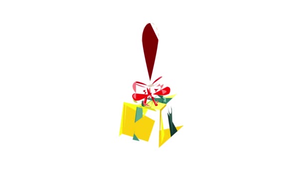 Animace ikon dárek vánoční hračky — Stock video