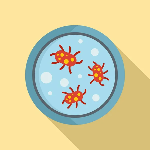 Ikon bakteri pencernaan, gaya datar - Stok Vektor