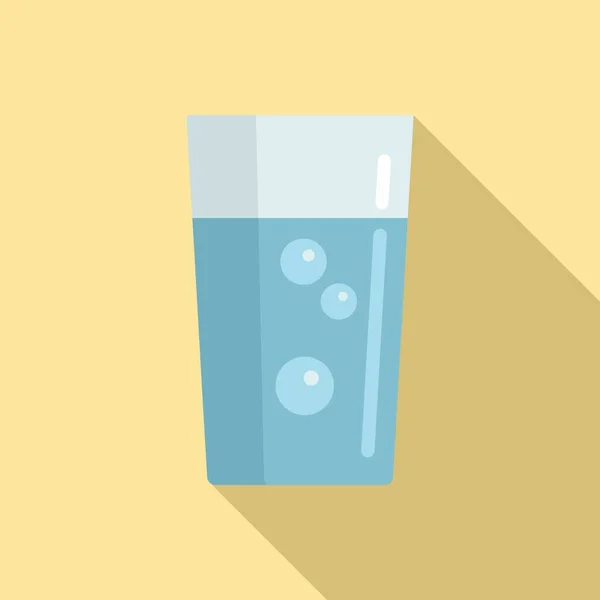 Ikona szklanej wody fermentacyjnej, płaska — Wektor stockowy