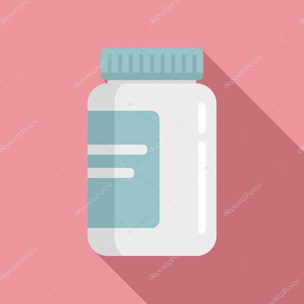 Digestion capsule jar icon, flat style