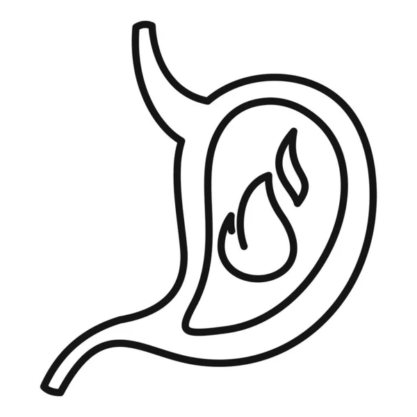 Icono de estómago de fuego, estilo de contorno — Archivo Imágenes Vectoriales