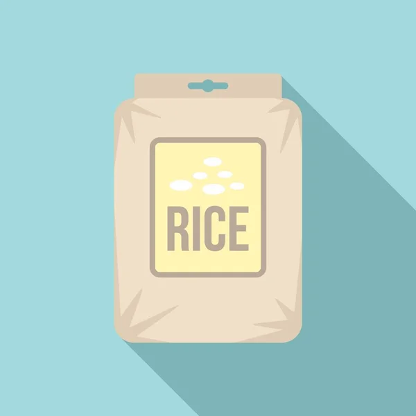 Rice pack icon, flat style — Stock Vector