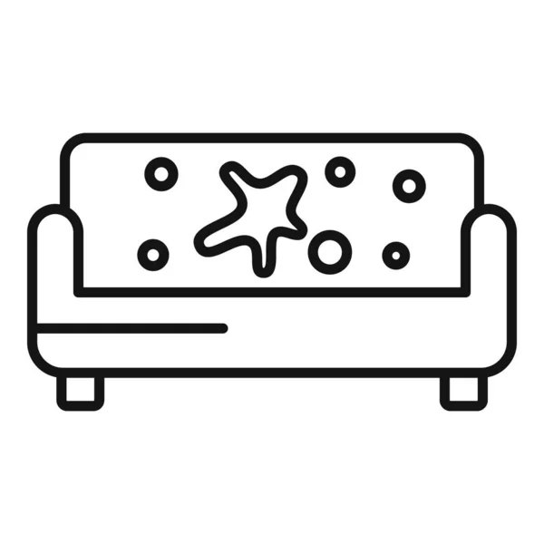 Canapé icône de nettoyage à sec, style contour — Image vectorielle