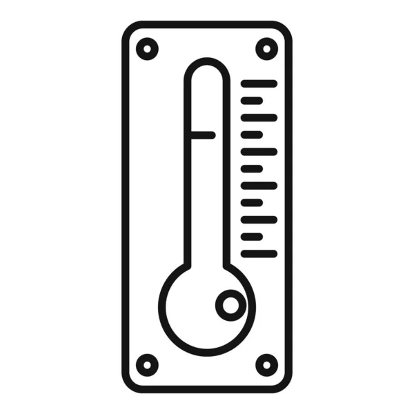 Thermometer-Symbol für chemische Reinigung, Umrissstil — Stockvektor