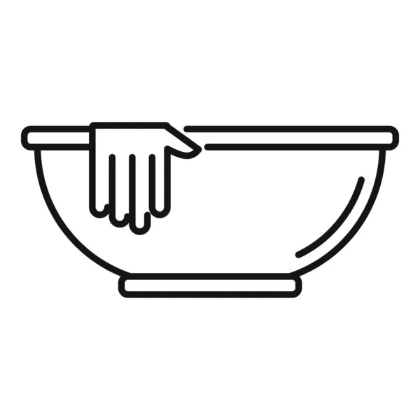 Icône lavabo, style contour — Image vectorielle