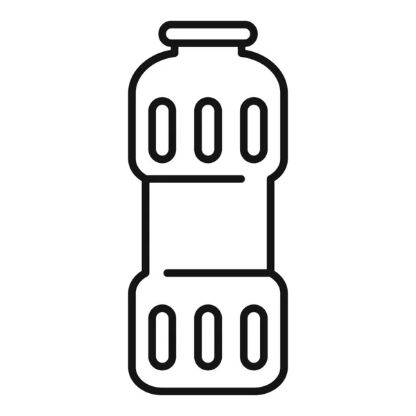 Ikon botol bubuk bersih, gaya garis luar - Stok Vektor