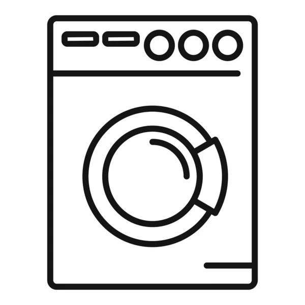 Tvättmaskin ikon, kontur stil — Stock vektor