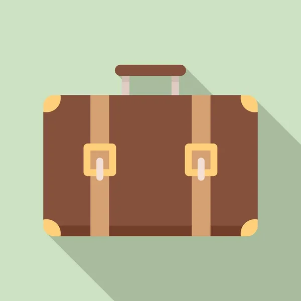 Invandrare resväska ikon, platt stil — Stock vektor