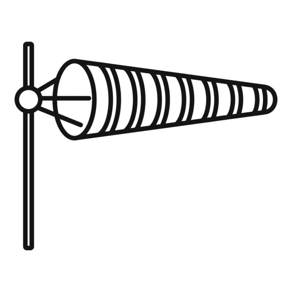 Ícone de bandeira de direção do vento, estilo de contorno — Vetor de Stock