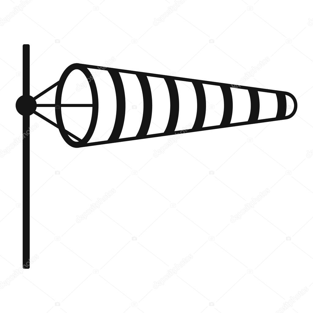 Wind direction flag icon, simple style