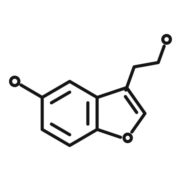 Hormones molecule icon, outline style — Stock Vector