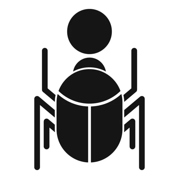 Pharaon scarabée icône, style simple — Image vectorielle