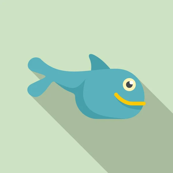 Icono de juguete de ballena, estilo plano — Vector de stock