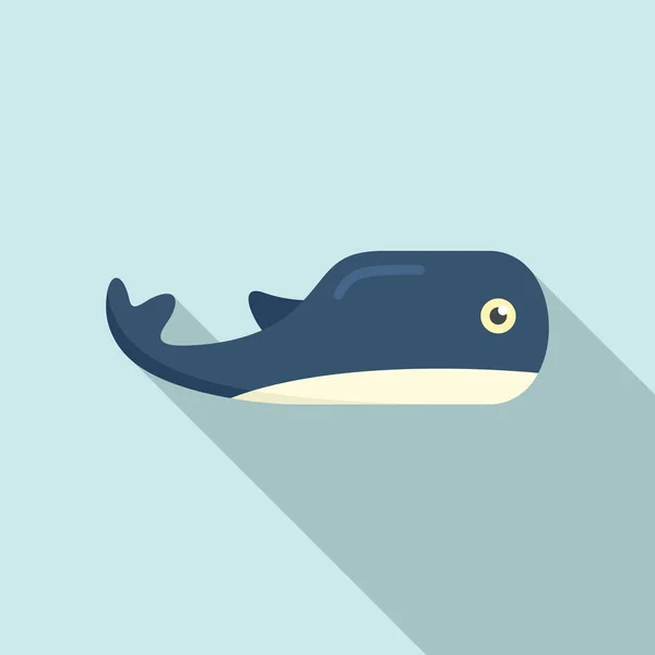 Mořská velryba hračka ikona, plochý styl — Stockový vektor