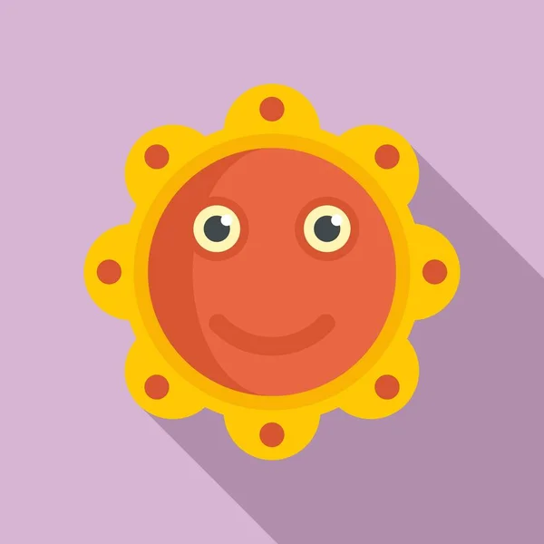 Icona del giocattolo del sole, stile piatto — Vettoriale Stock