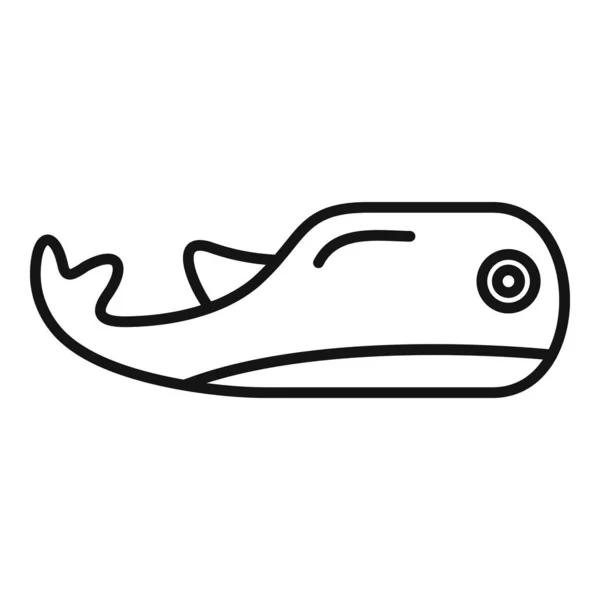 Baleine de mer jouet icône, style contour — Image vectorielle