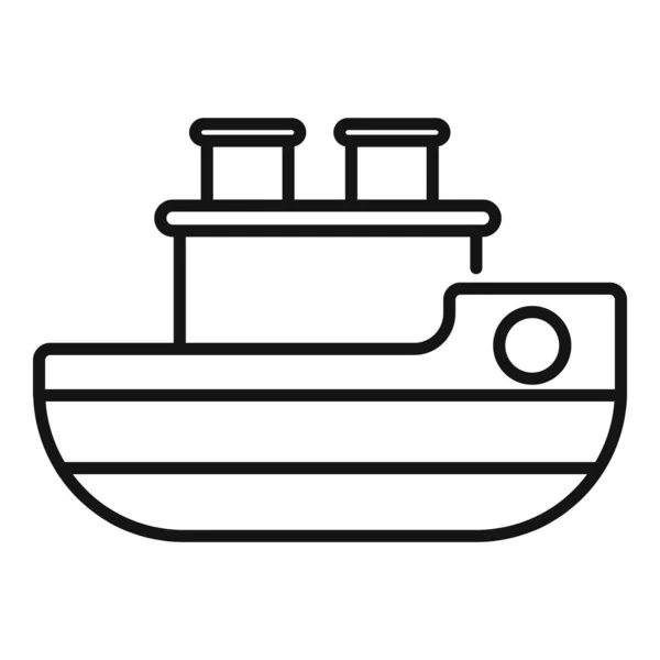 船舶浴室用品图标,轮廓风格 — 图库矢量图片