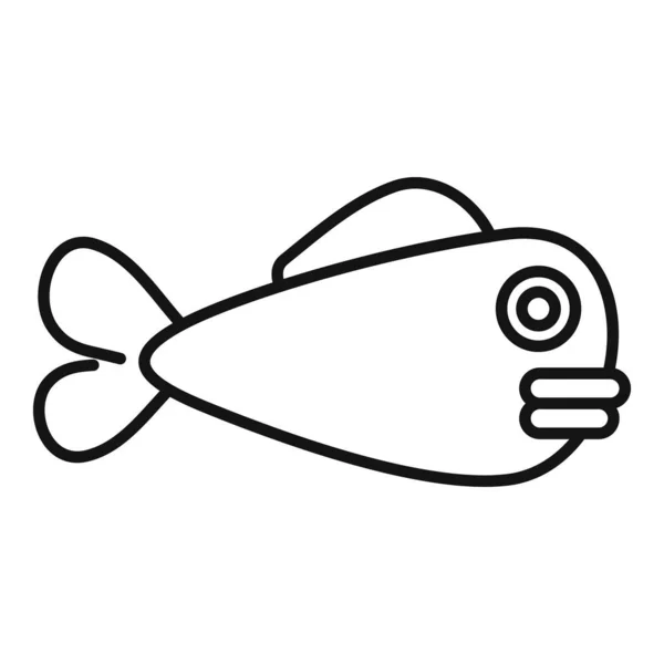 Ωκεανό εικονίδιο παιχνίδι ψάρια, περίγραμμα στυλ — Διανυσματικό Αρχείο