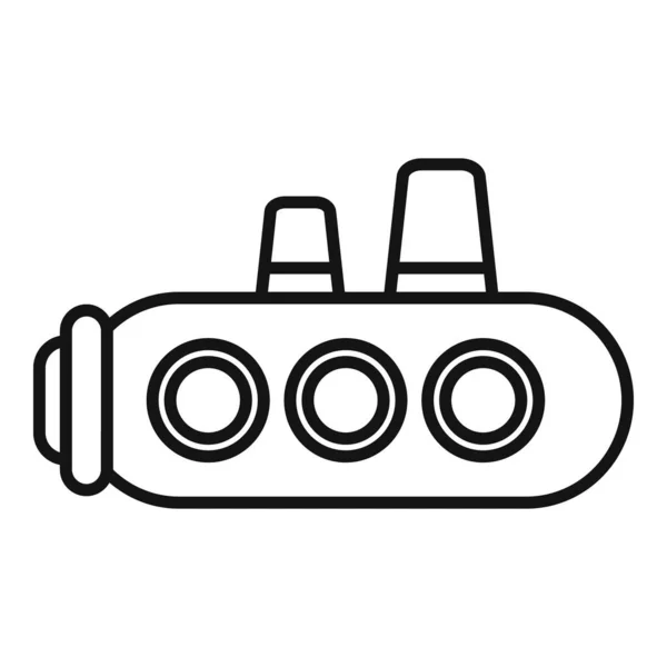 Icono de juguete submarino, estilo de esquema — Vector de stock