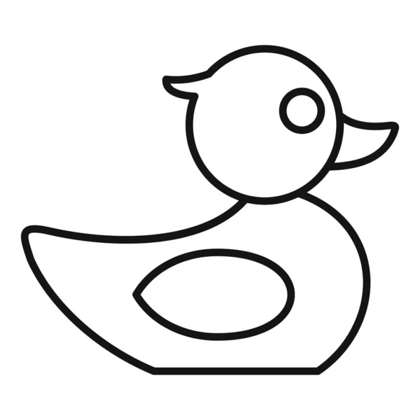 Rubber duck toy icon, outline style — Stock Vector
