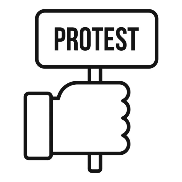 Protesta icono de protesta adolescente, estilo de contorno — Vector de stock