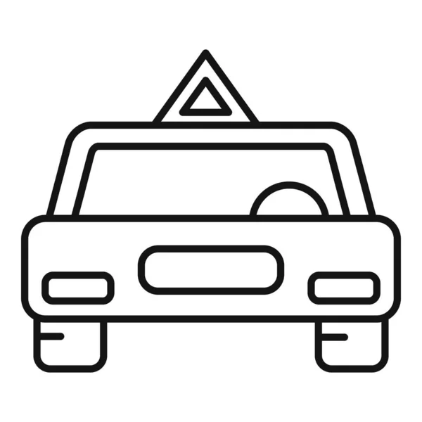 Fahrschulauto-Ikone, Umriss-Stil — Stockvektor