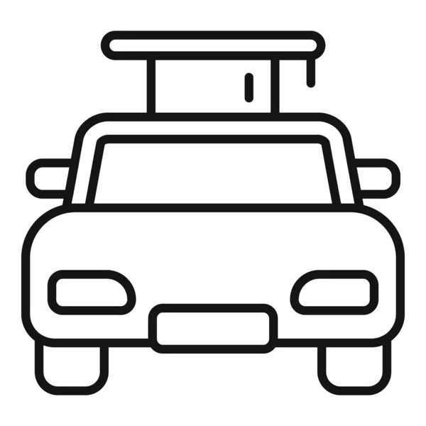 Driving school car graduation icon, outline style — Stock Vector