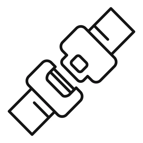 Icône ceinture de sécurité voiture, style contour — Image vectorielle