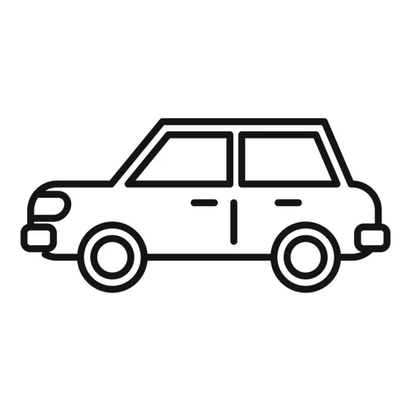 Sedán icono del coche, el estilo del esquema — Vector de stock