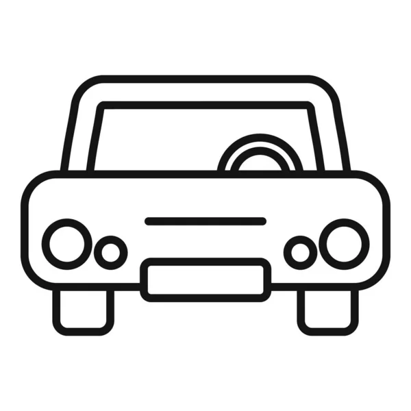 Oude auto pictogram, omtrek stijl — Stockvector