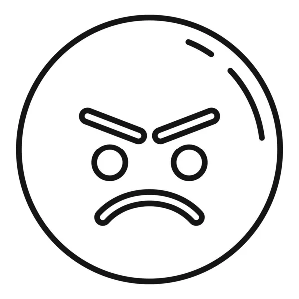 Rage emoji icon, outline style — Stock Vector