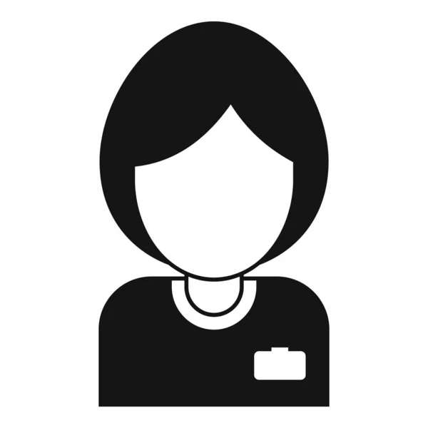 Caissier de banque icône femme, style simple — Image vectorielle