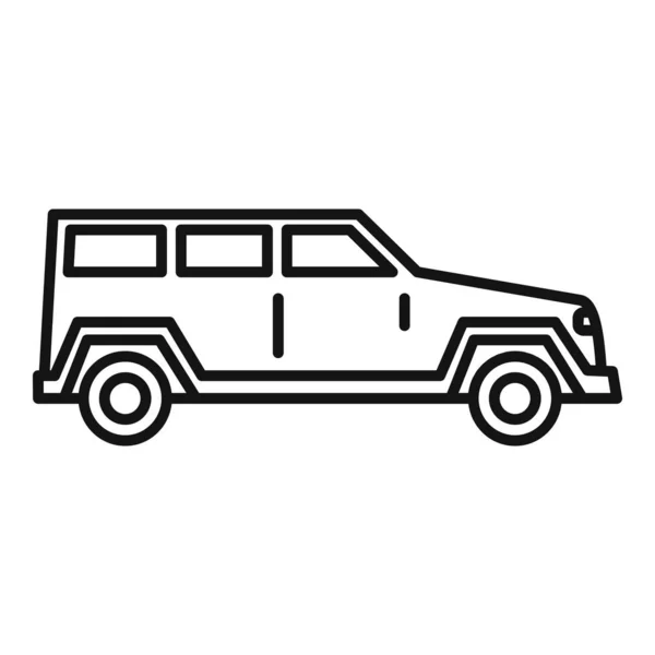 Hitchhiking icono del coche, el estilo del esquema — Vector de stock