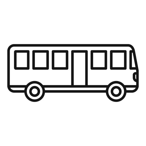 Hitchhiking bus icon, outline style — Stock Vector