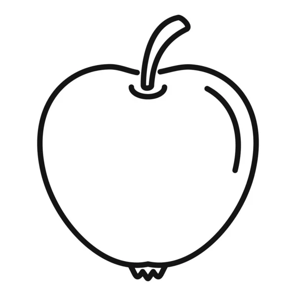 Eco icono de manzana, estilo de esquema — Vector de stock