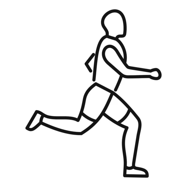 Icono de deportista corriendo, estilo de esquema — Archivo Imágenes Vectoriales