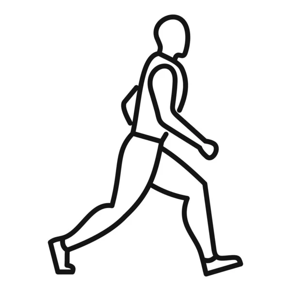 Running man icoon, outline stijl — Stockvector