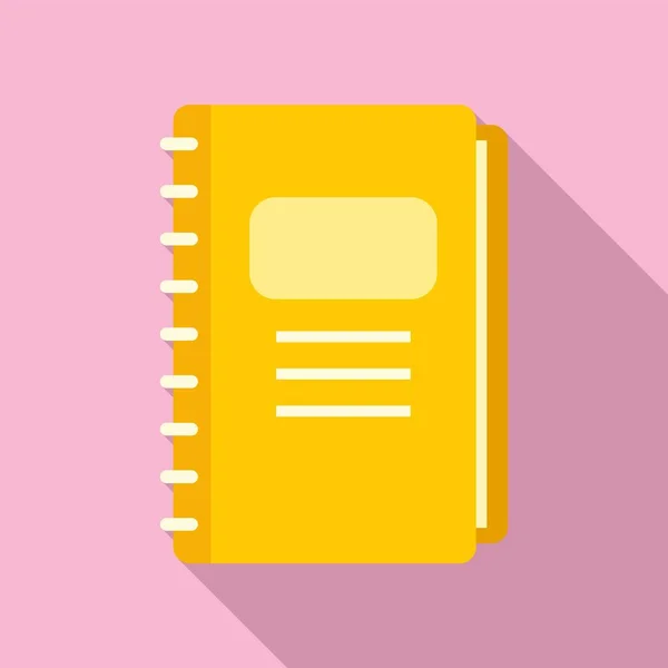 Ikon notebook harian Syllabus, gaya rata - Stok Vektor