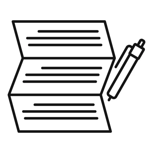 Syllabus escrever ícone de papel, estilo esboço —  Vetores de Stock