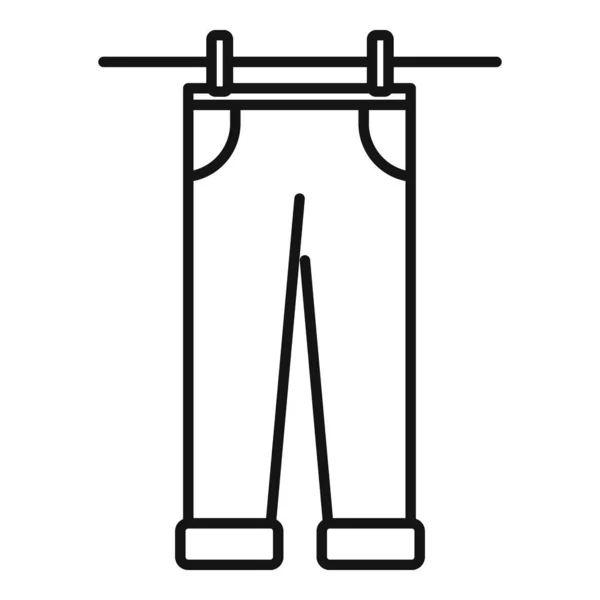 干燥机牛仔裤图标,轮廓风格 — 图库矢量图片