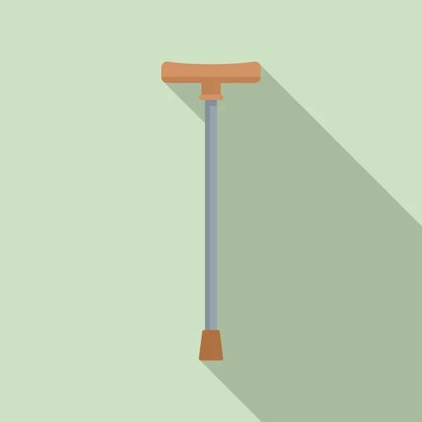 Bâton de marche icône, style plat — Image vectorielle