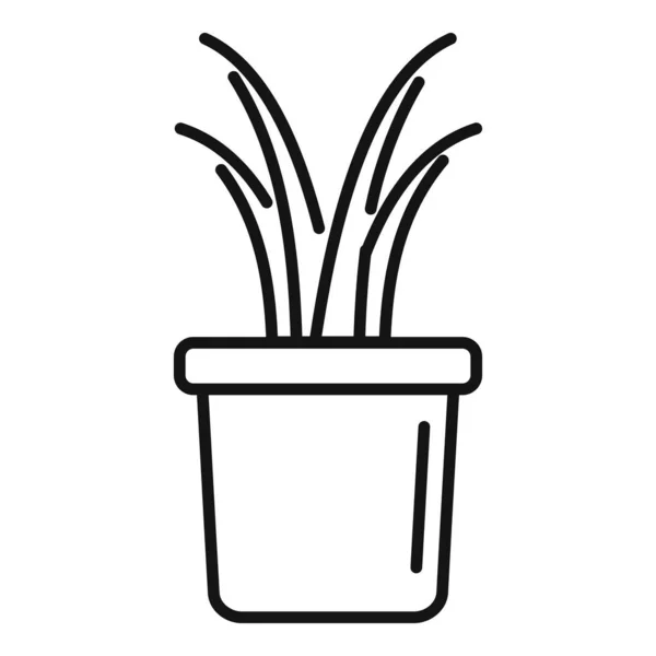 Sukkulente Pflanzenkübel-Ikone, Umriss-Stil — Stockvektor