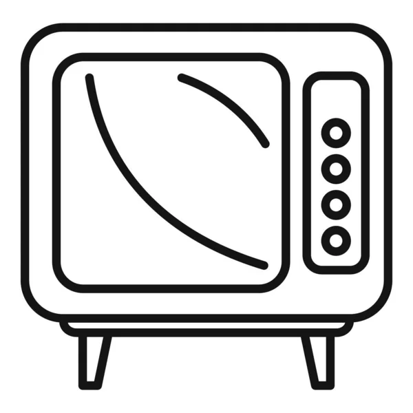Παλιά τηλεόραση εικονίδιο, περίγραμμα στυλ — Διανυσματικό Αρχείο