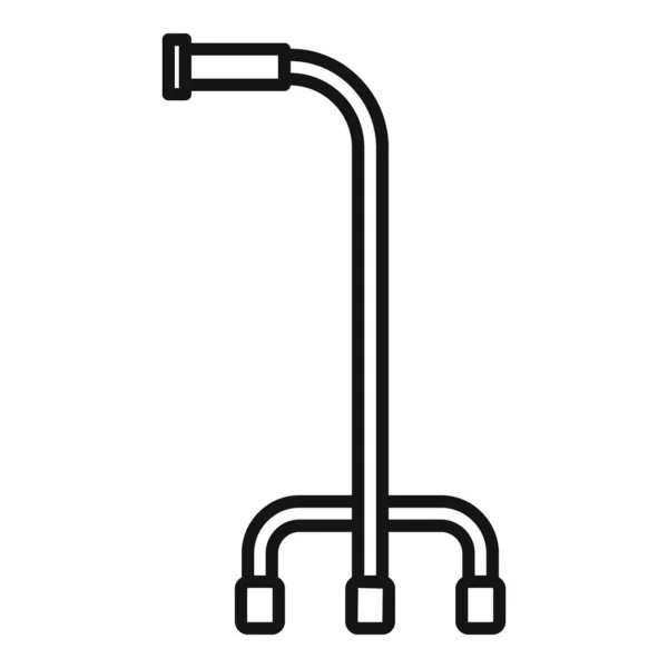 Icono de bastón de retiro, estilo de contorno — Vector de stock