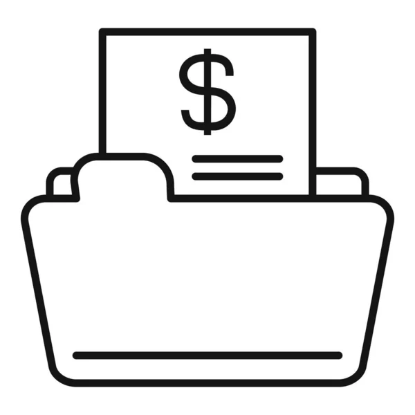 Icono de carpeta de dinero, estilo de esquema — Vector de stock