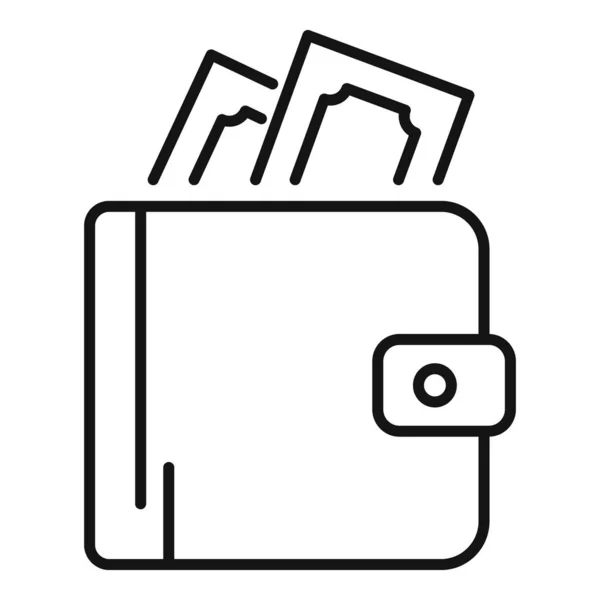 Ícone de carteira de dinheiro, estilo esboço — Vetor de Stock
