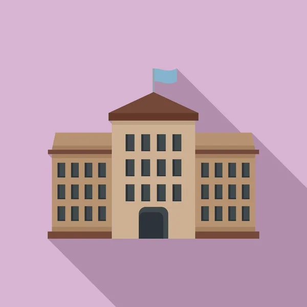 塔楼议会图标，扁平风格 — 图库矢量图片