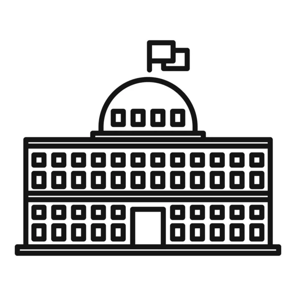 Піктограма урядового будинку, стиль контуру — стоковий вектор