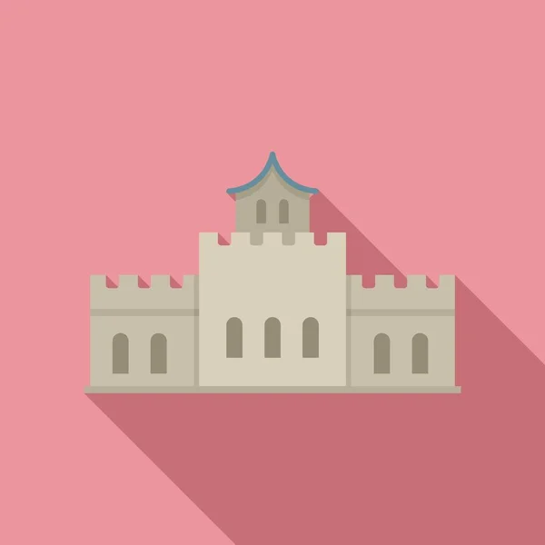 Icône de visite du château, style plat — Image vectorielle