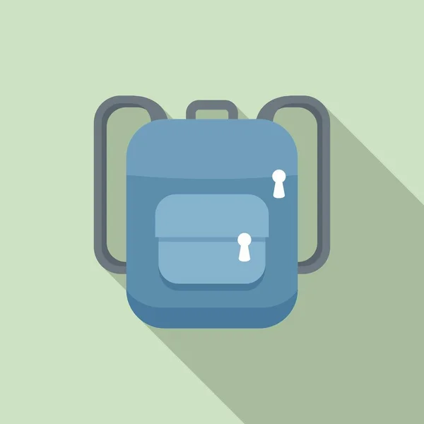 Ícone de mochila de viagem, estilo plano —  Vetores de Stock